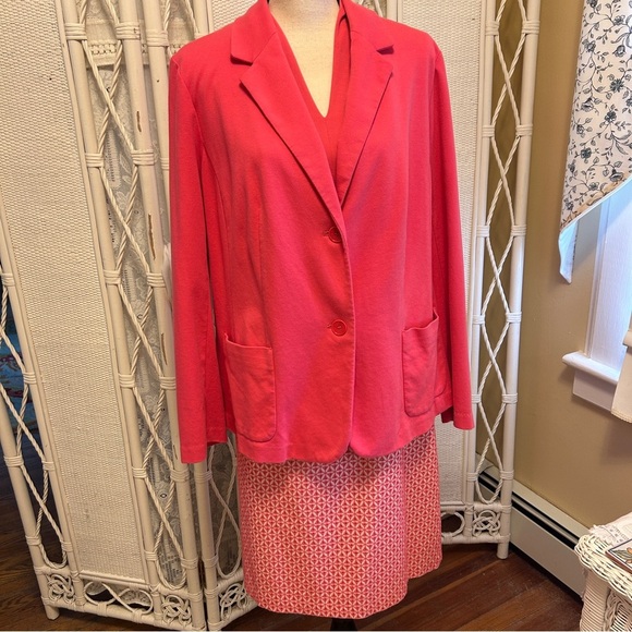 Talbots Blazer Jacket Warm Pink Casual Unlined Ponte Knit Plus size 2X - Picture 15 of 16